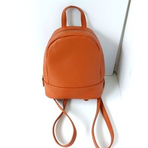 Forever21 Cognac-Brown Coloured Leather Backpack
